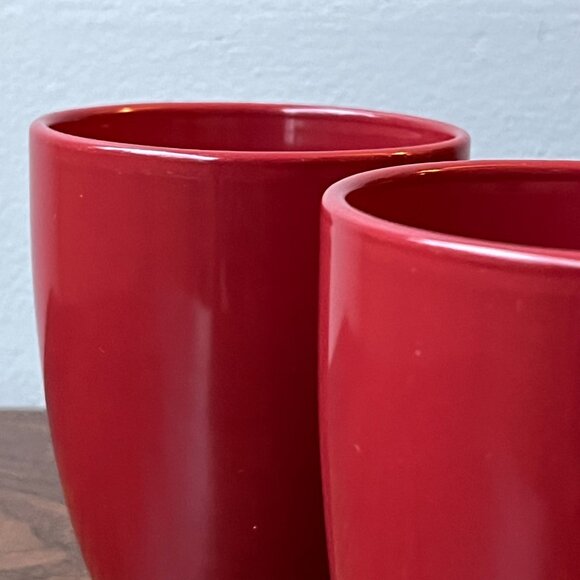 Set of 2 Corelle 12oz Red Stoneware Coffee Mugs Tea Cups Vintage - Picture 5 of 9